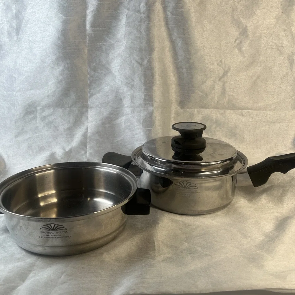 3pc Pro-Health Ultra 19-9-7P Magnetic Induction Core Saucepan Insert Lid 2qt